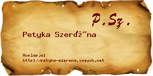 Petyka Szeréna névjegykártya